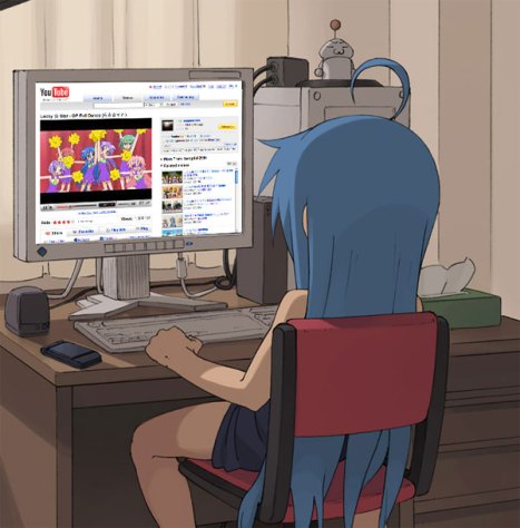 Anyone who'[s actually seen Lucky Star knows that she's just using YouTube as a cover for....something else...